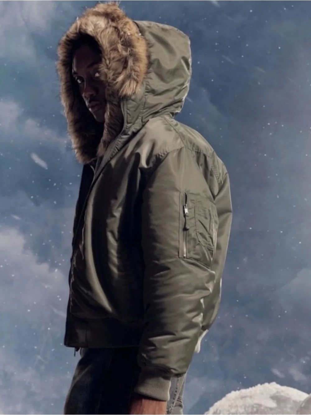 Vintage Green Fur Puffer Jacket